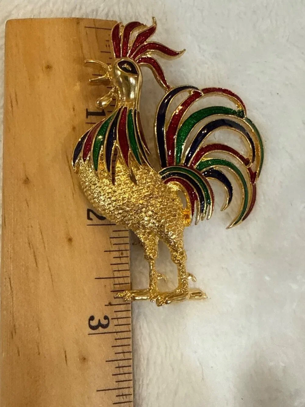 Colorful Colorful Fighting Cuckoo Rooster Chicken Hen Jewelry Pin Brooch